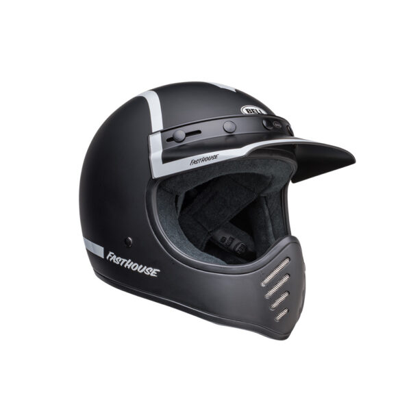 Casco Bell Moto-3 2023 Fasthouse Old Road Bianco/Nero Opaco/Lucido ECE 06