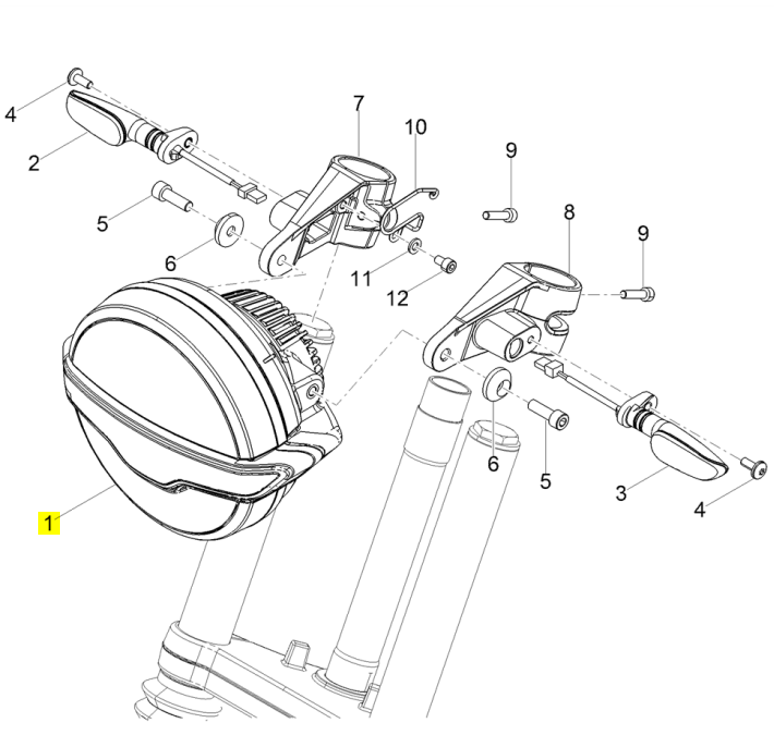 Faro anteriore moto guzzi per i modelli v7 850 con faro con aquila integrata ricambio originale moto guzzi in confezione originale oem spare parts headlight